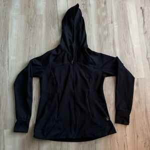 Spyder Active Women’s Black Softshell Hooded Jacket | Size L | Thumbholes
